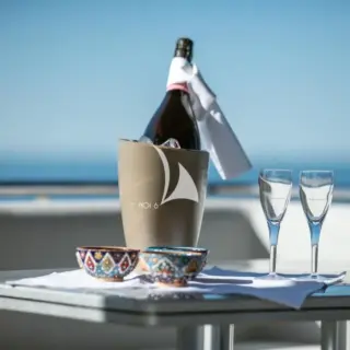 Champagne on sports fly deck