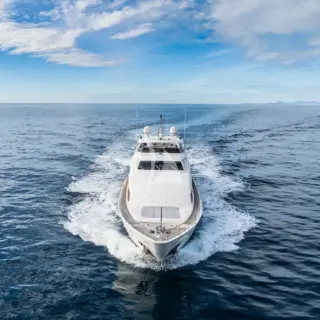 View of bow underway