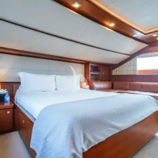 Master stateroom is full beam to fore of main deck