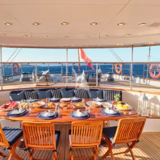 Aft deck dining area