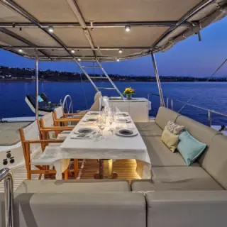 ADARA - Evening set up on Flybridge