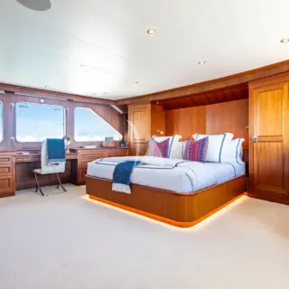 On-deck Master Stateroom w/king-sized bed