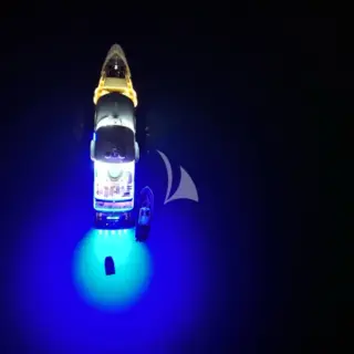 At Anchor with underwater lights