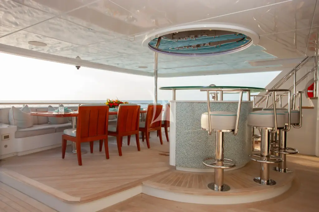 SERENITY - Aft Deck with Dining and Bar Area