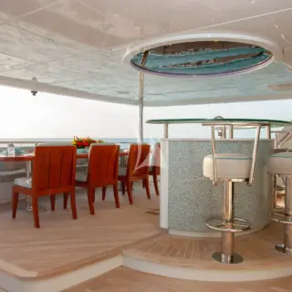 Aft Deck with Dining and Bar Area