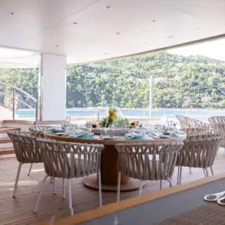 Upper aft deck Al Fresco dining