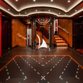 ALFA NERO - Main deck guest foyer elevator & stairwell