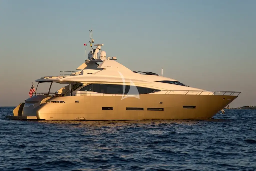 KEROS ISLAND at anchor sunset profile