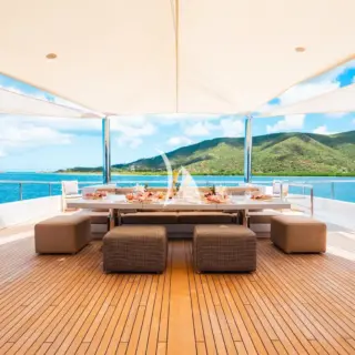 Sun deck dining area