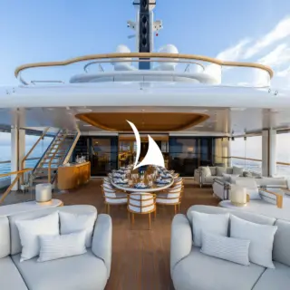 Owner's deck exterior dining area and lounge