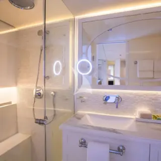 Each stateroom has a spacious ensuite
