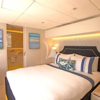 Portholes for light and views are at the foot of each bed