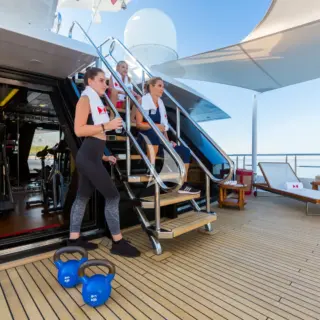 Gym with direct access to Bridge Deck Aft
