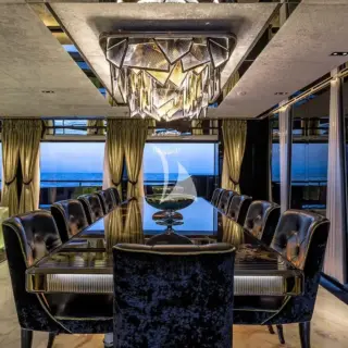 Main salon dining - seats 12 guests