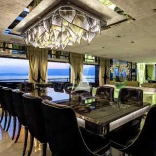 Main salon huge floor-to-ceiling windows