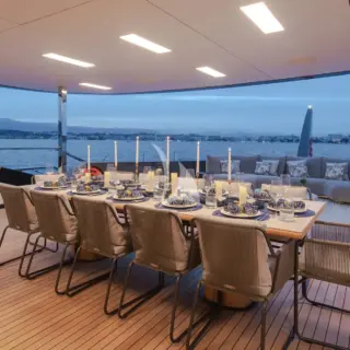 Upper deck - dining table