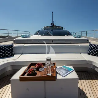 Main deck forward seating-  bimini for shade in process