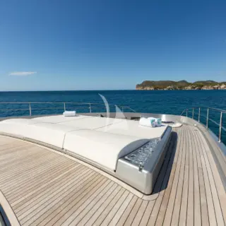 Main deck forward lounging -  bimini for shade in process