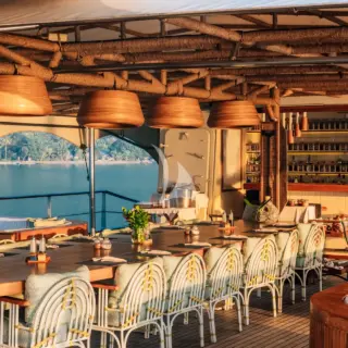 Upper deck dining and bar