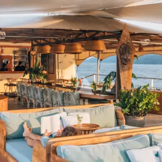 Upper deck lounge, dining and bar