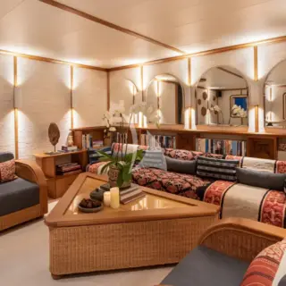 Cozy library on main deck 