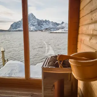 Sauna with panoramic views