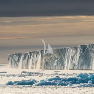 Breathtaking waterfalls off Nordaustlandet ice cap