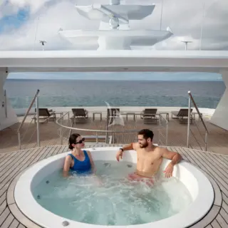 Jacuzzi hot tub on sky deck