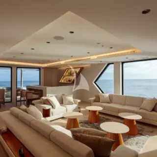 Main salon lounge and bar