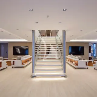 Central staircase in the main salon