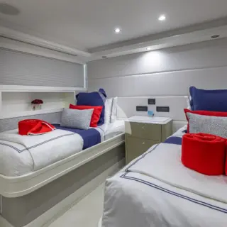 Twin Guest Stateroom (converts to King) and Pullman (225lbs limit)