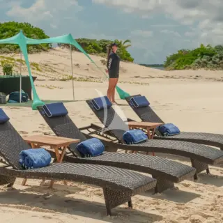 Beach Set up with lounge chairs