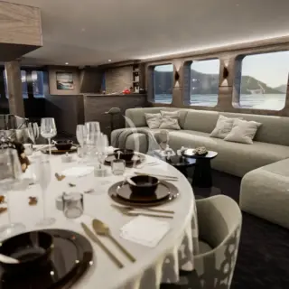 OGUZ KHAN dining table facing aft