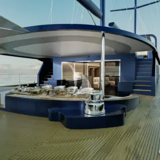 OGUZ KHAN main deck aft facing forward