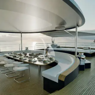 OGUZ KHAN main deck aft dining area