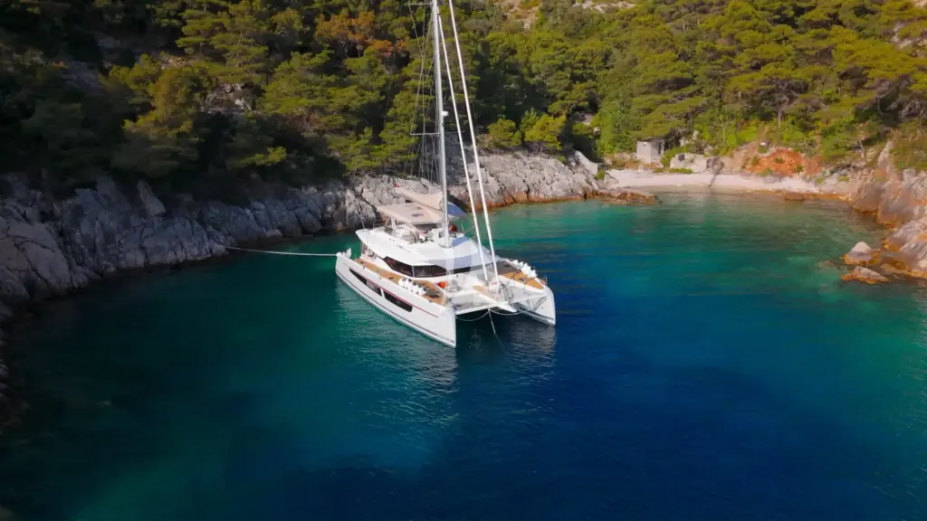 Nika I - Nika One moored in a bay 