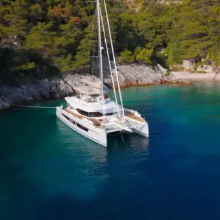 Nika One moored in a bay