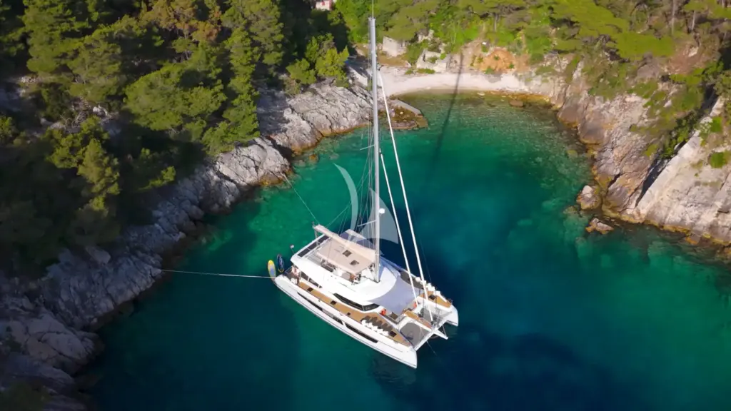 Nika I - Nika One moored in a bay 