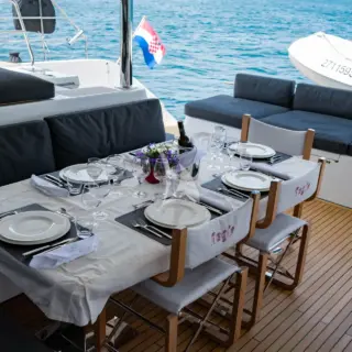 AEGIR main deck aft dining table