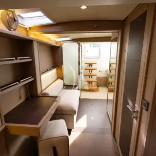 AEGIR double cabin hallway leading to en suite