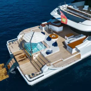 Jacuzzi and swim platform steps