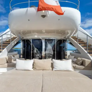 BACK 9 AND A HALF - Stern View large bunny pad