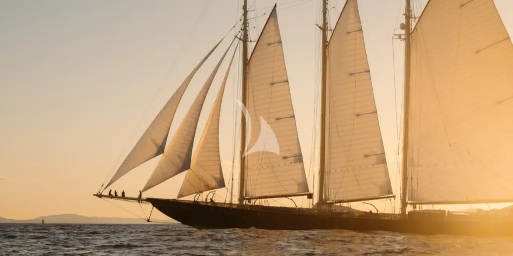 ATLANTIC sailing at sunset