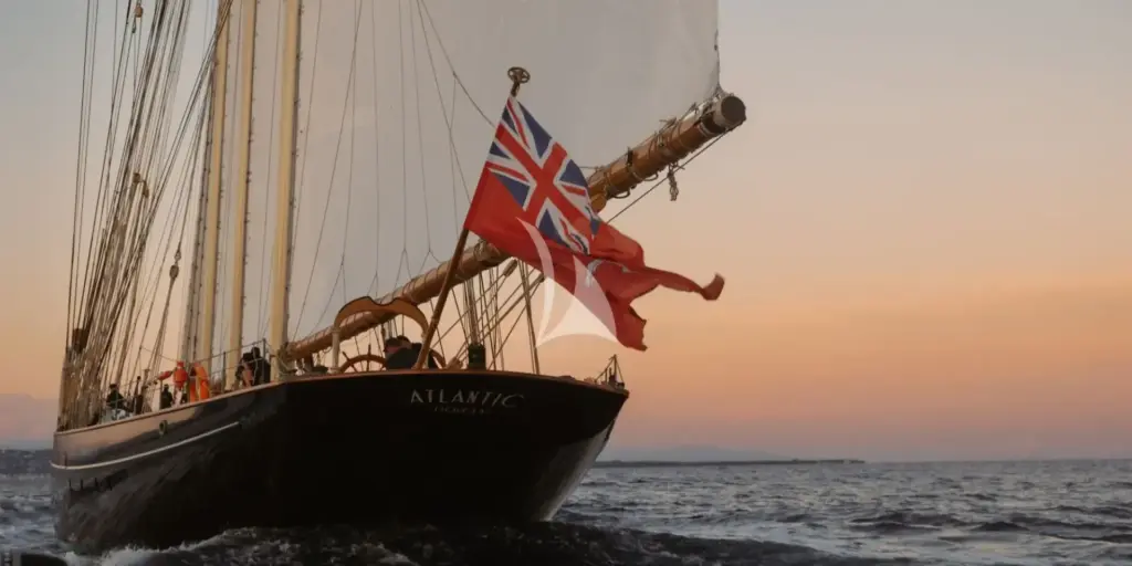 ATLANTIC sailing at sunset