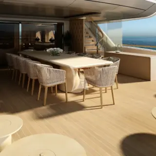Upper deck dining area