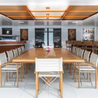 Sun deck aft dining area