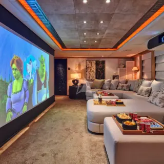 Main deck lounge cinema set-up