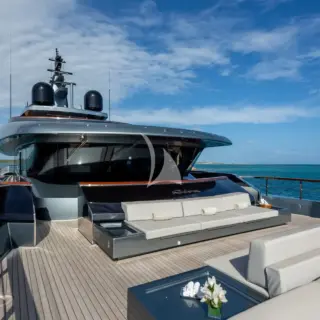 Forward seating area and sunpad
