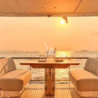Sunset at the aft deck