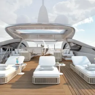 Sun deck sun loungers - rendering